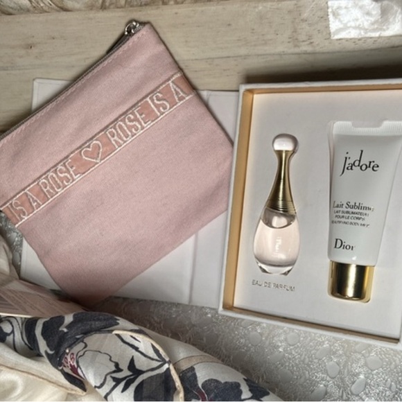 Dior Accessories - New Dior “Rose is a Rose” Pouch Bundle